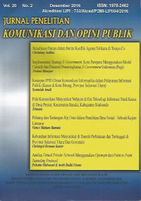Image of Jurnal Penelitian Komunikasi dan Opini Publik vol.18